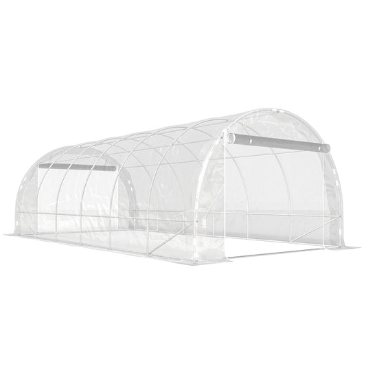 Invernadero De Túnel Outsunny Acero Galvanizado, Pe Transparente 597x296x199 Cm_0