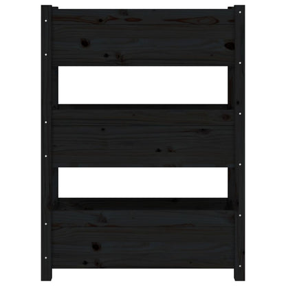 Jardinera De Madera Maciza De Pino Negro 77x25x104,5 Cm_4
