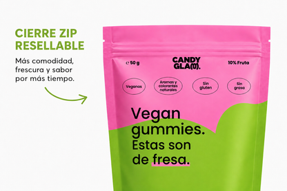 Gummies Veganas Sabor Fresa Pack 5 Bolsas - Snack Dulce Natural Sin Gluten_3