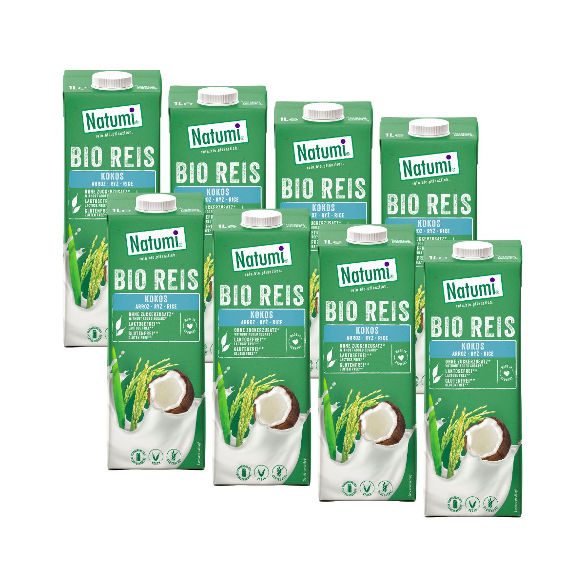 Pack 8 x Bebida Arroz Coco Bio Natumi 1 L
