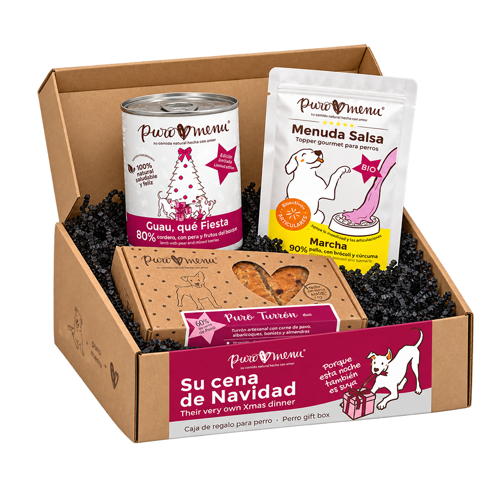 Caja Regalo Completa Perro Navidad Puromenu