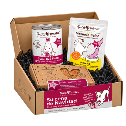 Caja Regalo Completa Perro Navidad Puromenu