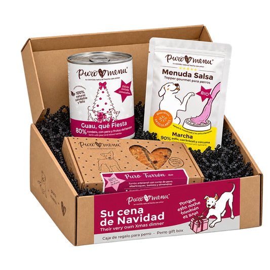 Caja Regalo Completa Perro Navidad Puromenu