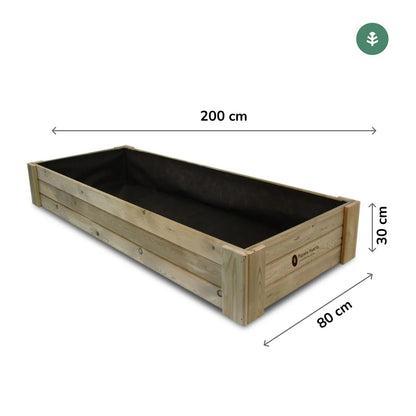 Cajonera de Cultivo Box XXL30 (200x80x30cm) Planeta Huerto 390 L