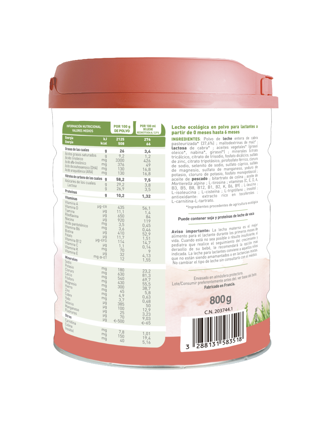 Leche de Cabra BIO Caprea 1 (0 a 6 meses) Ecológica Babybio 400g