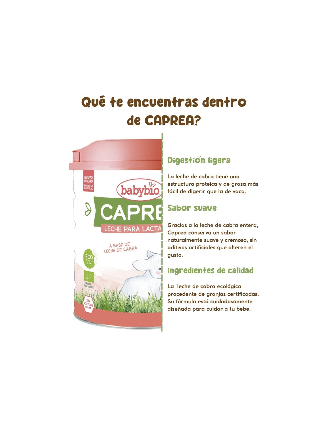Leche de Cabra BIO Caprea 1 (0 a 6 meses) Ecológica Babybio 400g