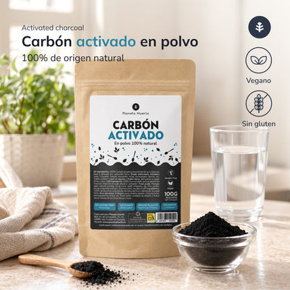 Carbón activado vegetal en polvo Planeta Huerto 100 g