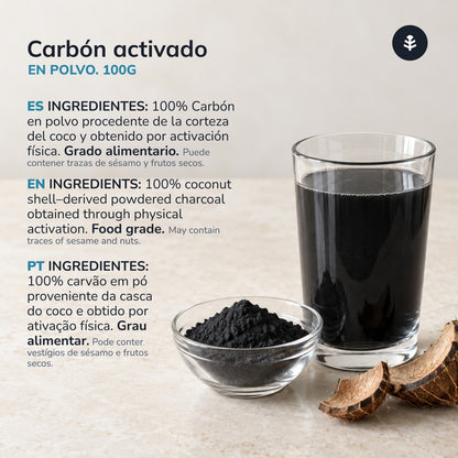 Carbón activado vegetal en polvo Planeta Huerto 100 g