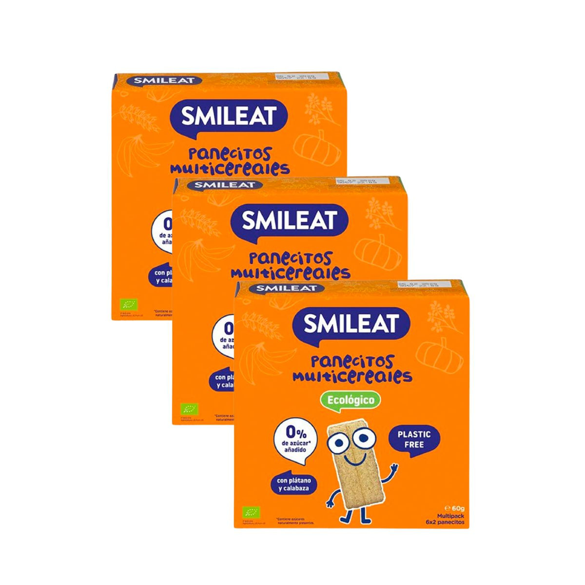 PROMO 3x Panecillos Multicereales Eco Smileat, 60g