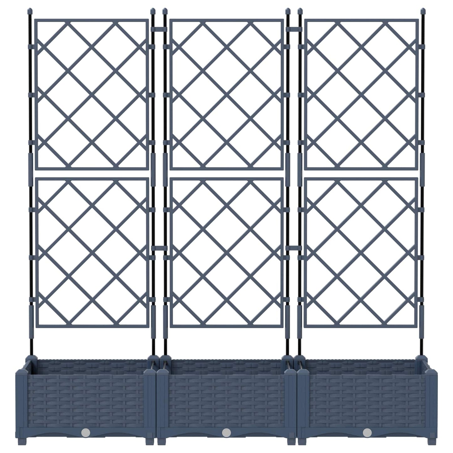 Macetero De Jardín 3 Uds. Gris 120 X 40 X 125,5 Cm Pp_3