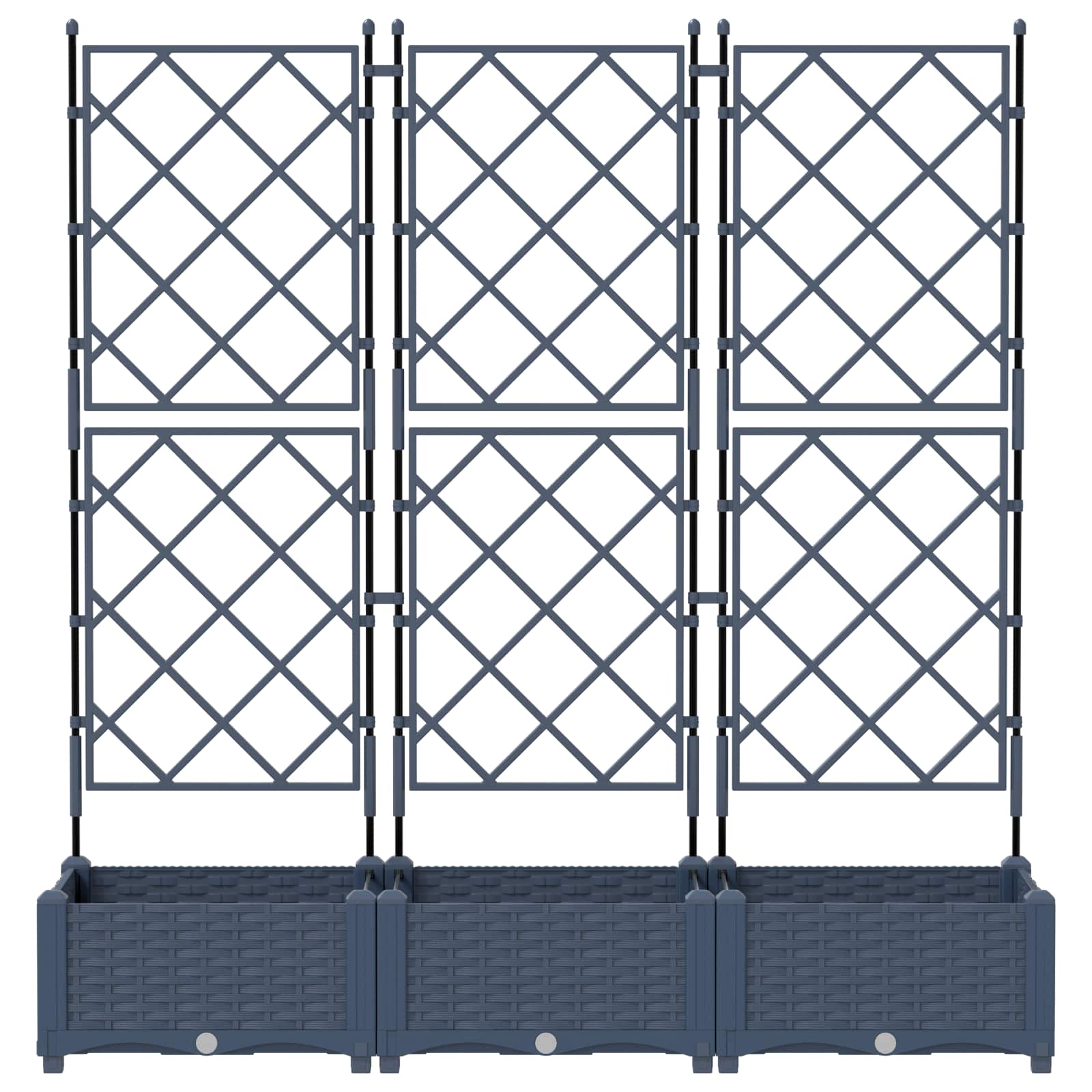 Macetero De Jardín 3 Uds. Gris 120 X 40 X 125,5 Cm Pp_3