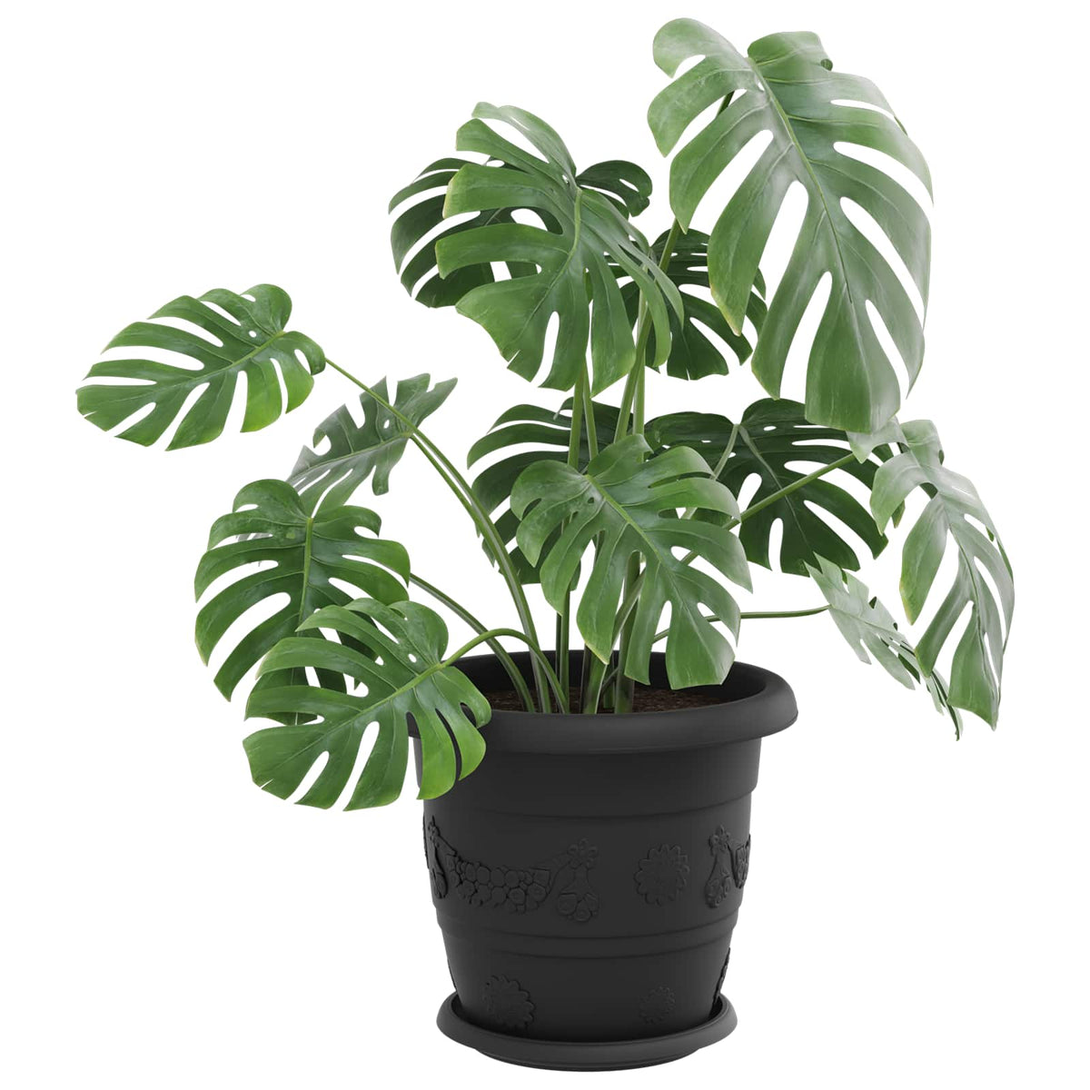 Macetas 24 Uds. Negro Ø 30 X 25 Cm Plástico_2