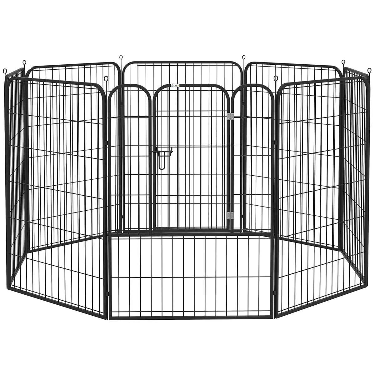 Pawhut Parque Para Mascotas 8 Vallas 80x100 Cm Corral Plegable Puerta Y Doble_0