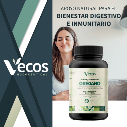 Aceite Esencial De Orégano Vecos 150 Perlas | Bienestar Digestivo E Intestinal | 150 Mg Con Carvacrol_1