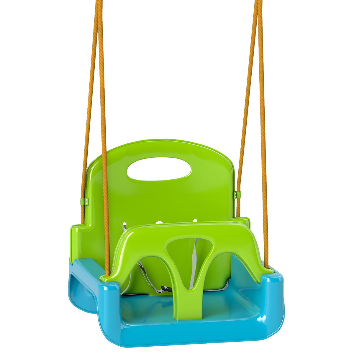 Columpio Infantil Outsunny Pp, Pe Verde Oscuro 42x33x38 Cm_0