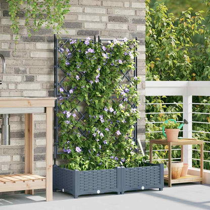 Macetero De Jardín 2 Uds. Gris Claro 80 X 40 X 125,5 Cm Pp_2