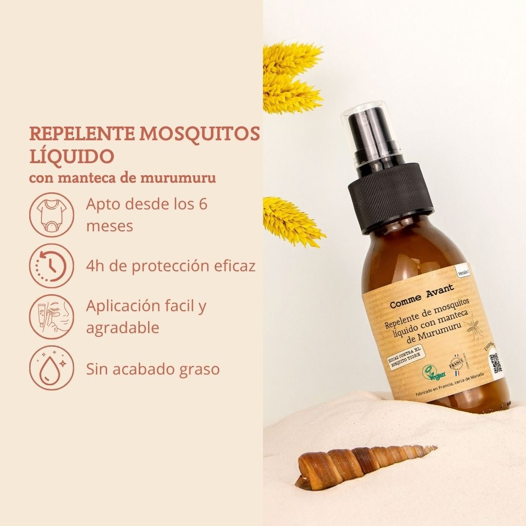 Repelente de mosquitos líquido con manteca de murumuru Comme Avant 105 ml