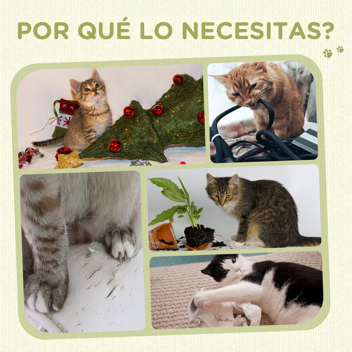 Pawhut Poste Rascador Para Gatos 79 Cm Con Bola Colgante 59,5x39x79 Cm Beige_5
