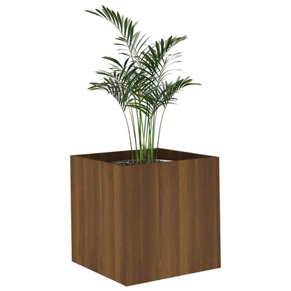Jardinera Roble Marrón 40x40x40 Cm Madera De Ingeniería_3