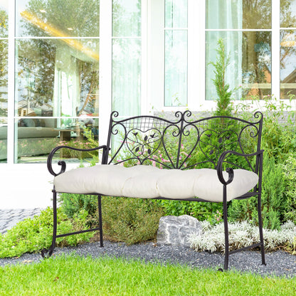 Outsunny Cojín Para Banco 2 Plazas 110x48x8 Cm Para Interiores Exteriores Crema_1