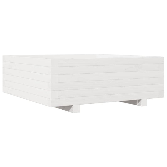 Jardinera De Madera Maciza De Pino Blanco 70x70x26,5 Cm_0