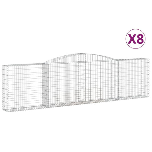 Cestas De Gaviones 8 Uds Forma De Arco Hierro 400x30x100/120 Cm_0