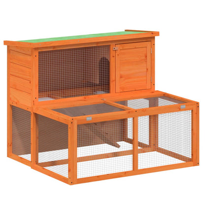 Conejera De Madera Maciza De Pino Marrón 102x90x84,5 Cm_0
