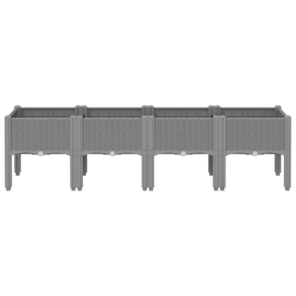 Jardinera Con Patas Pp Gris Claro 160x40x42 Cm_2