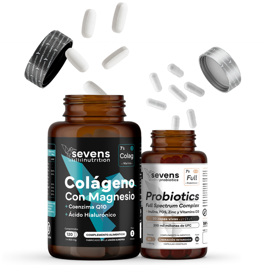 Colágeno Marino Con Magnesio + Probióticos Y Prebióticos. Sevens Nutrition. Salud Digestiva, Piel Y Articulaciones_0