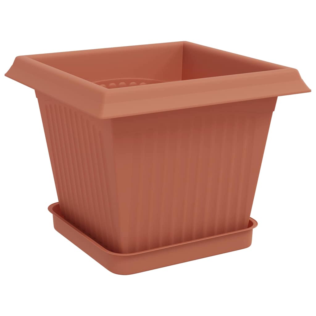 Macetas 6 Pcs Rojo Ladrillo 20 X 20 X 16 Cm Plástico_4