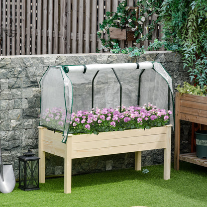 Outsunny Huerto Urbano Cultivo Elevado De Madera 121x55x117 Cm Con Cubierta De_1