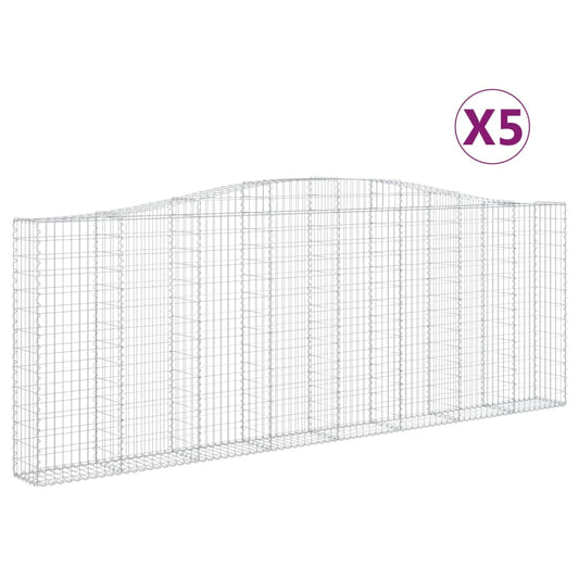 Cestas Gaviones 5 Uds Forma De Arco Hierro 400x30x140/160 Cm_0