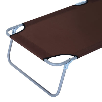 Outsunny Tumbona De Jardín Plegable Con Toldo Desmontable 187x58x36 Cm Marrón_4