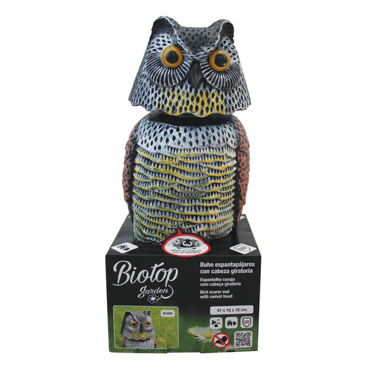 Búho espantapájaros con cabeza giratoria Biotop 41 cm