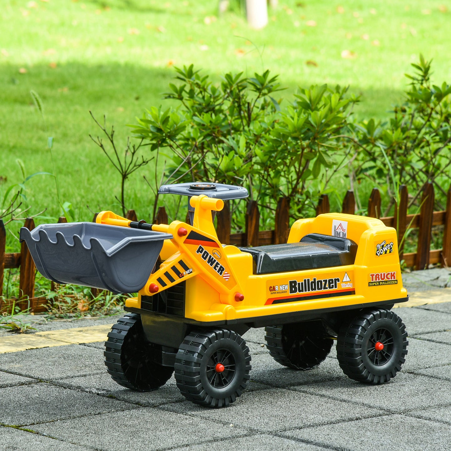 Homcom Tractor Infantil Sin Pedales Con Pala Excavadora Y Bocina 70x26x37cm_1
