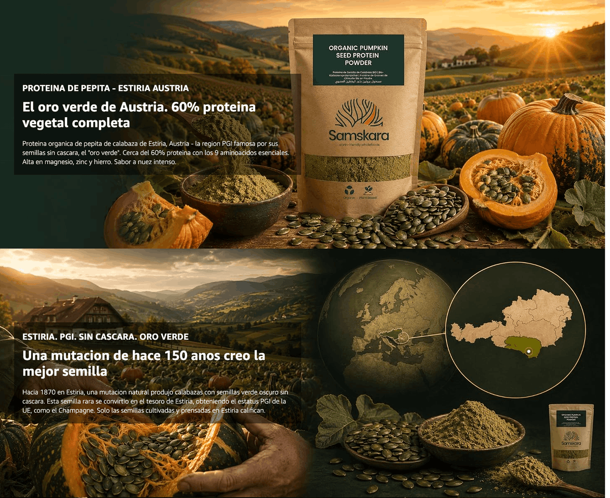 Proteína De Calabaza Tostada Bio - 4kg (500g Envase Retail + 3,5kg Bolsa Granel De Recarga) | Proteína Vegetal Ecológica_2