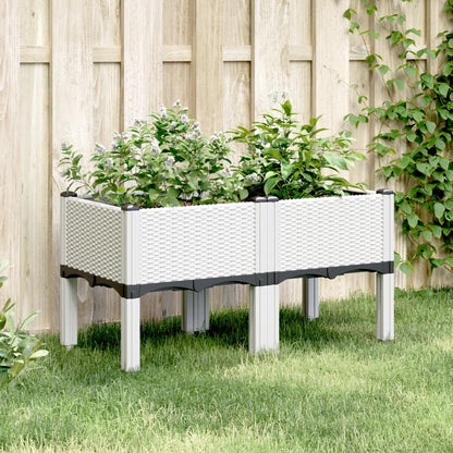 Jardinera Con Patas Pp Blanco 80x40x42 Cm_1
