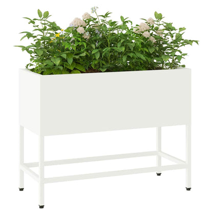 Jardinera Elevada Blanco 60 X 26 X 48 Cm Acero_2