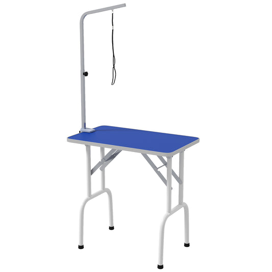 Mesa De Peluquería Pawhut Goma, Metal Azul 81x48.5x80 Cm D01-026v00bu_0