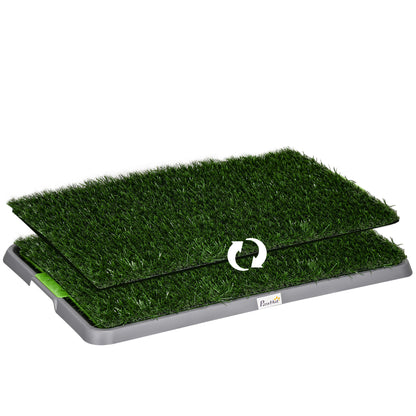 Pawhut Inodoro Para Perros Con 2 Céspedes Artificiales 67x41x3,5 Cm Verde_0