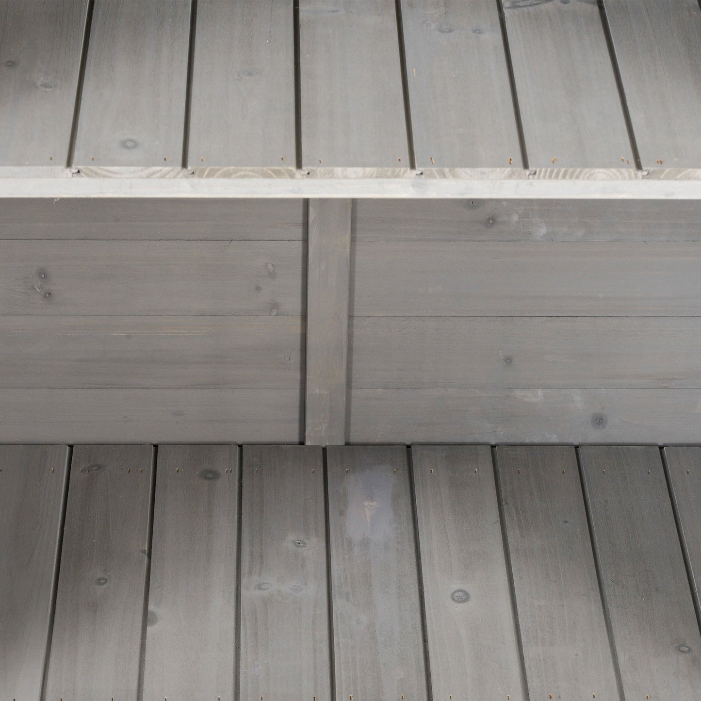 Outsunny Cobertizo Almacenamiento Madera Jardín 2 Estantes Interiores Gris_3