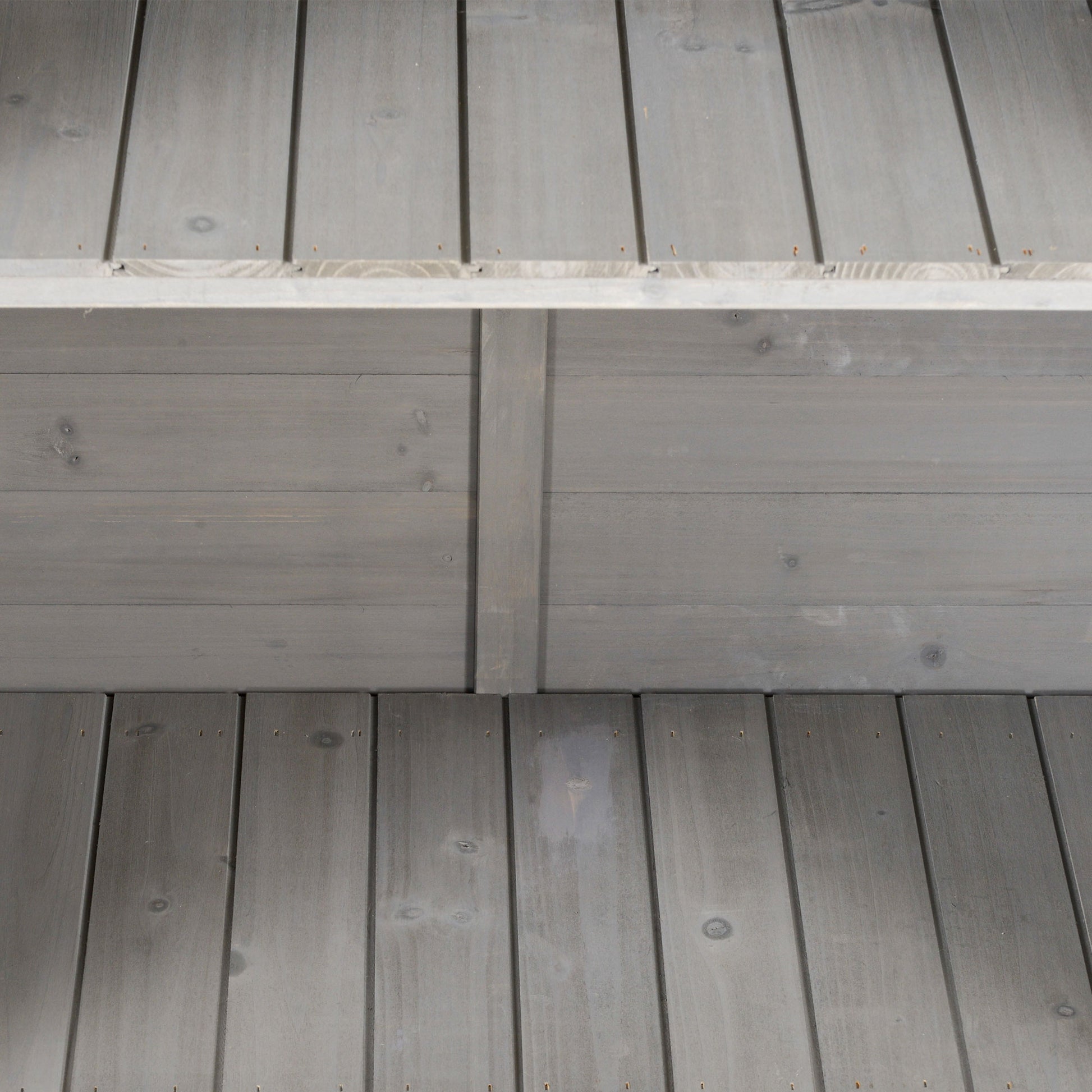 Outsunny Cobertizo Almacenamiento Madera Jardín 2 Estantes Interiores Gris_3