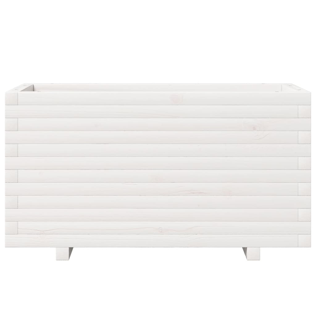 Jardinera Madera Maciza De Pino Blanco 90x40x49,5 Cm_4