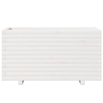 Jardinera Madera Maciza De Pino Blanco 90x40x49,5 Cm_4