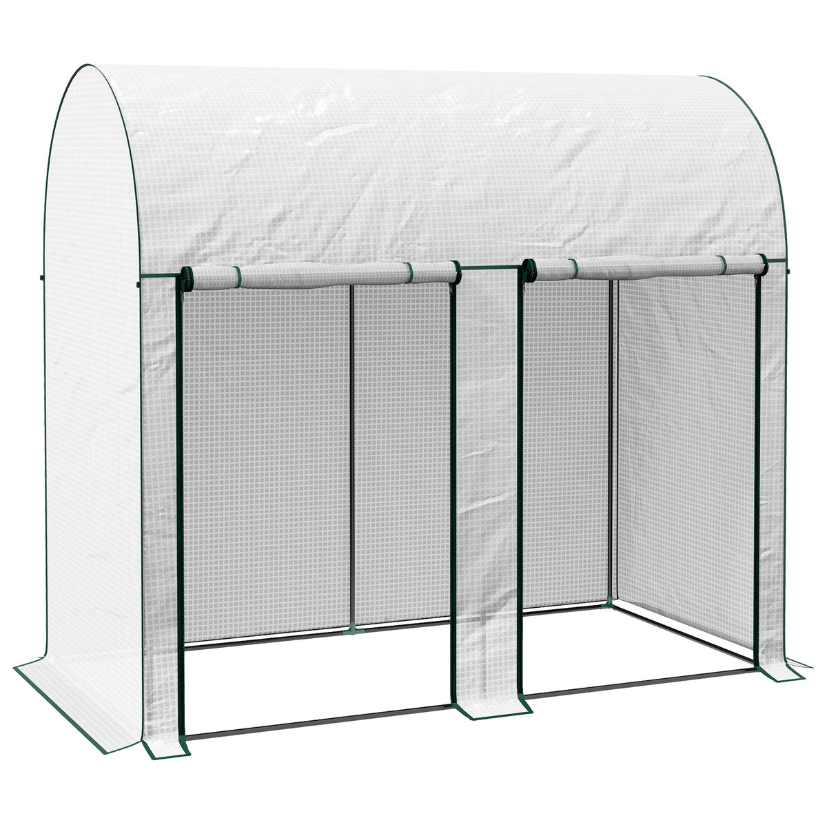 Outsunny Invernadero Pequeño Con 2 Puerta Con Cremallera 200x100x178 Cm Blanco_0