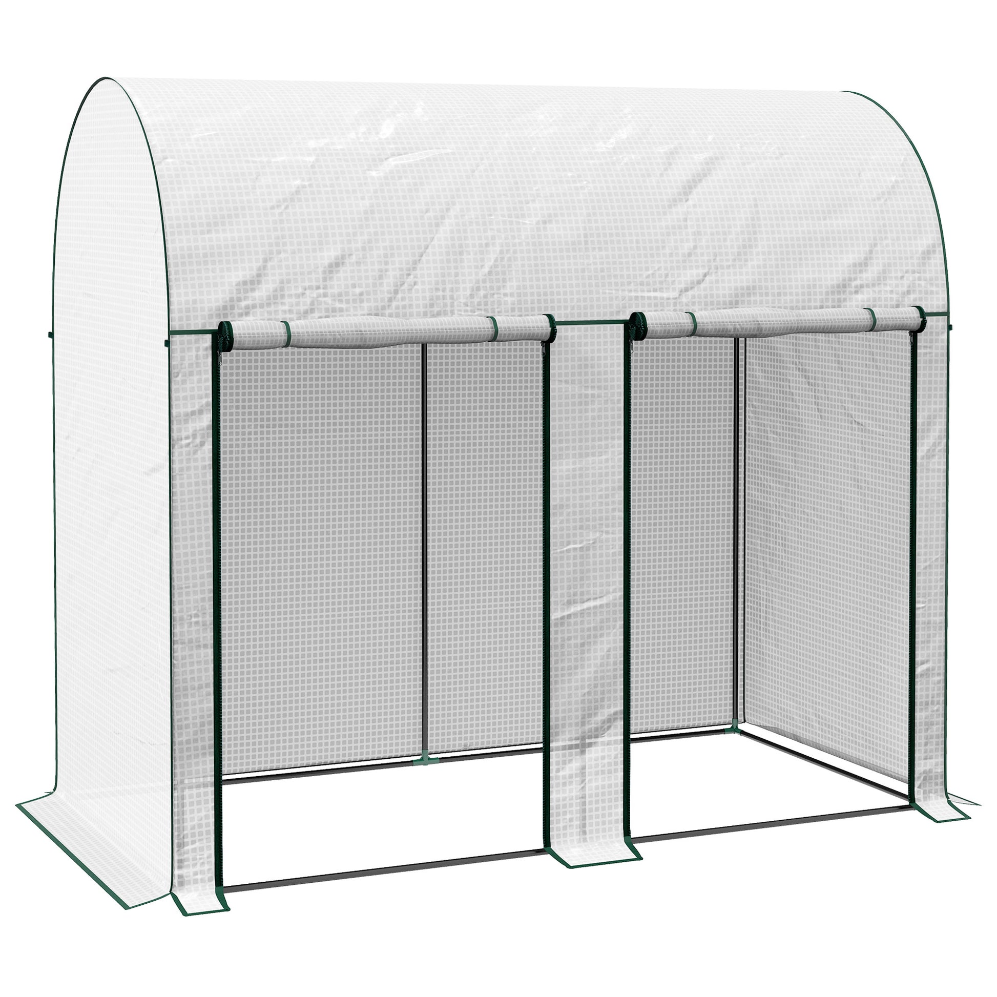 Outsunny Invernadero Pequeño Con 2 Puerta Con Cremallera 200x100x178 Cm Blanco_0