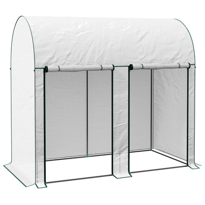 Outsunny Invernadero Pequeño Con 2 Puerta Con Cremallera 200x100x178 Cm Blanco_0