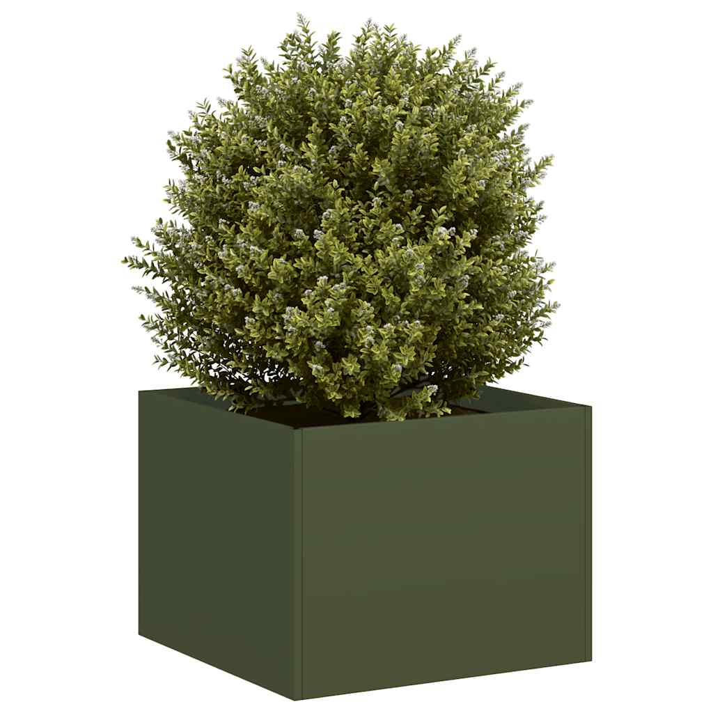 Jardinera Acero Verde Oliva 40x40x30 Cm_1
