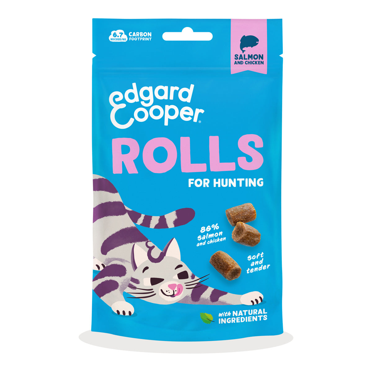 Rollitos de Salmón y Pollo Premios naturales para gatos Edgard Cooper 45 g