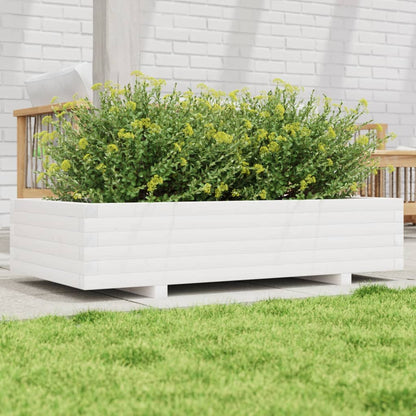 Jardinera De Madera Maciza De Pino Blanco 110x60x26,5 Cm_1